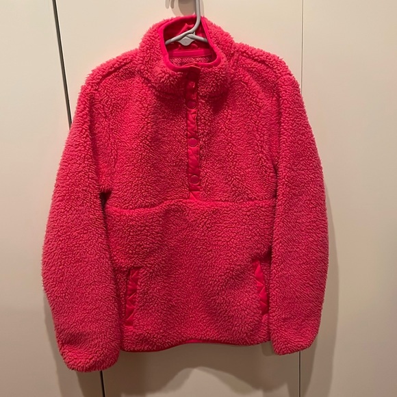 MEMBERS MARK UGC Girls Size 5/6 Pink snap up Soft Sherpa jacket pockets cozy - Picture 2 of 14